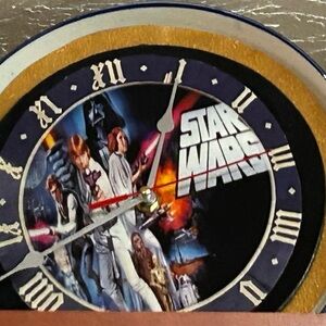 Star Wars Themed Black and Gold Wall Clock